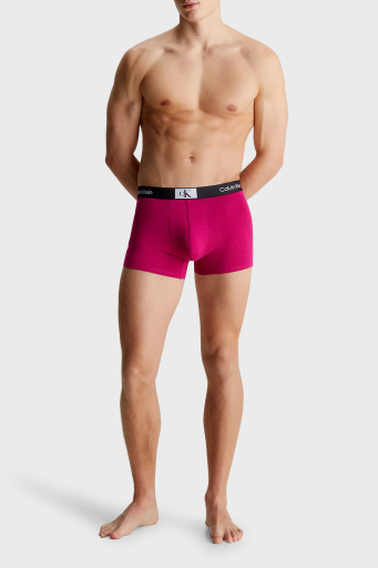 Calvin Klein Logolu Pamuklu 3 Pack 000NB3528EMRS Erkek Boxer 000NB3528E MRS Siyah-Fuşya - 10
