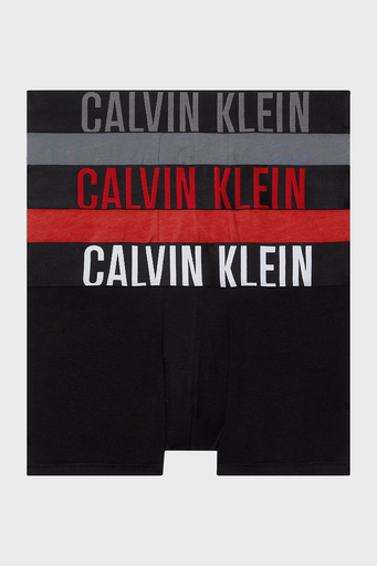 Calvin Klein Logolu Pamuklu 3 Pack 000NB3608ALXO Erkek Boxer 000NB3608A LXO Siyah-Kırmızı-Gri - 6