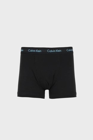 Calvin Klein - Calvin Klein Logolu Pamuklu 3 Pack Erkek Boxer 0000U2662G 1TL Siyah-Bej-Lacivert (1)