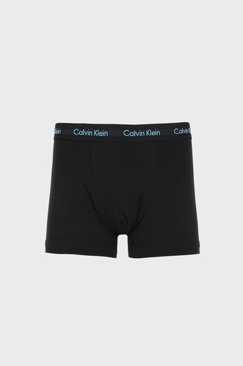 Calvin Klein Logolu Pamuklu 3 Pack Erkek Boxer 0000U2662G 1TL Siyah-Bej-Lacivert