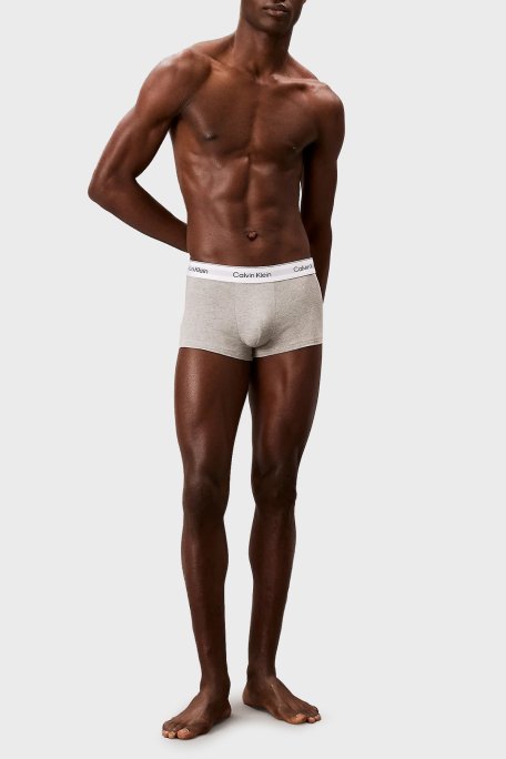 Calvin Klein Logolu Pamuklu 3 Pack LV00NB4389MP1 Erkek Boxer LV00NB4389 MP1 SİYAH-BEYAZ-GRİ - 3