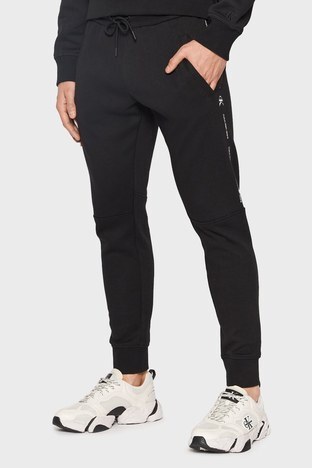 Calvin Klein - Calvin Klein Logolu Pamuklu Belden Bağlamalı Jogger Erkek Pantolon J30J319652 BEH SİYAH (1)