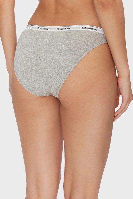 Calvin Klein Logolu Pamuklu Düşük Bel 3 Pack 000QD5207EWAB Bayan Külot 000QD5207E WAB Yeşil-Gri-Pembe - 2