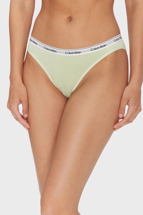 Calvin Klein Logolu Pamuklu Düşük Bel 3 Pack 000QD5207EWAB Bayan Külot 000QD5207E WAB Yeşil-Gri-Pembe - 4