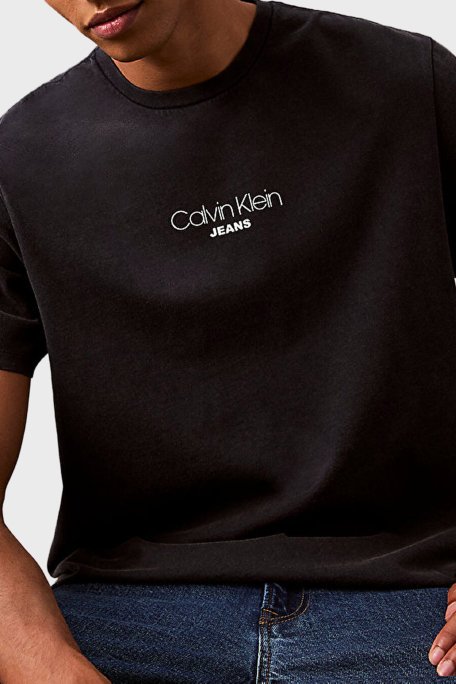 Calvin Klein Logolu Pamuklu Regular Fit Bisiklet Yaka LV04RB824GCJM Erkek T Shirt LV04RB824G CJM LACİVERT - 4
