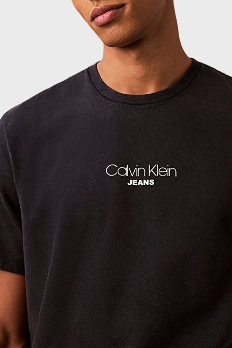 Calvin Klein Logolu Pamuklu Regular Fit Bisiklet Yaka LV04RB824GCJM Erkek T Shirt LV04RB824G CJM LACİVERT - 5