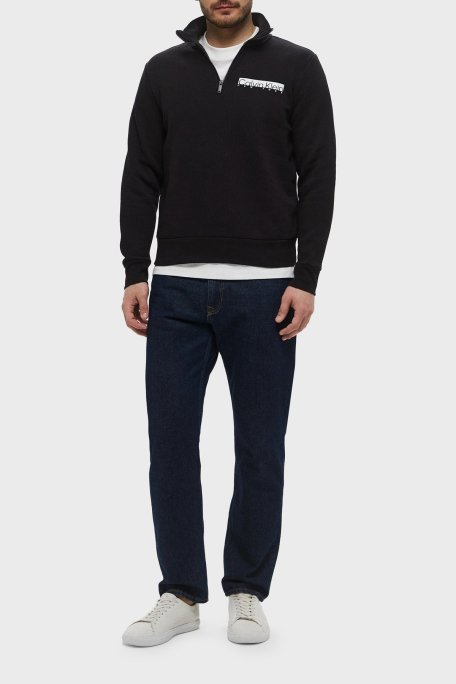 Calvin Klein Logolu Pamuklu Regular Fit Dik Yaka K10K113772BEH Erkek Sweat K10K113772 BEH SİYAH - 2