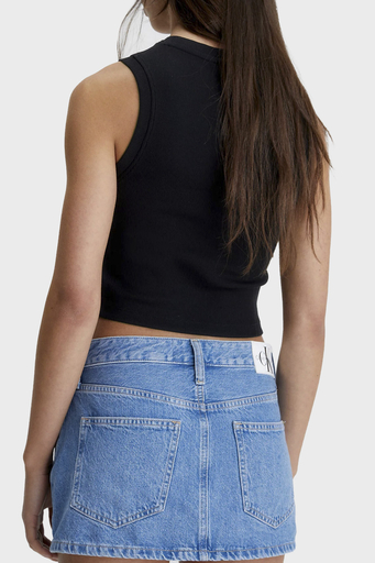 Calvin Klein Logolu Pamuklu Streç Jarse Atlet J20J221521BEH Bayan Crop J20J221521 BEH SİYAH - 3