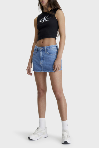Calvin Klein Logolu Pamuklu Streç Jarse Atlet J20J221521BEH Bayan Crop J20J221521 BEH SİYAH - 5