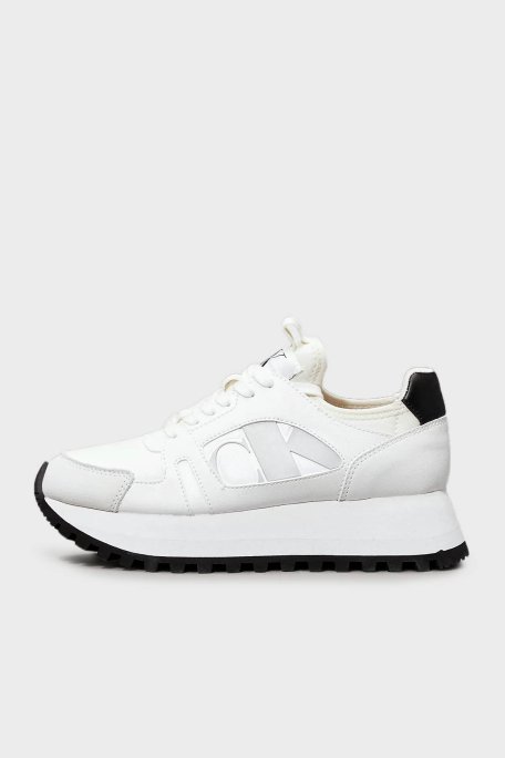 Calvin Klein Logolu Platform Taban Sneaker YW0YW0164201W Bayan Ayakkabı YW0YW01642 01W BEYAZ-SİYAH - 2