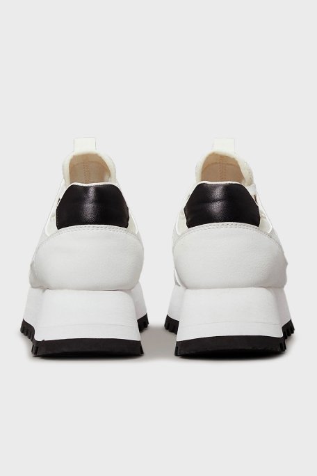 Calvin Klein Logolu Platform Taban Sneaker YW0YW0164201W Bayan Ayakkabı YW0YW01642 01W BEYAZ-SİYAH - 5