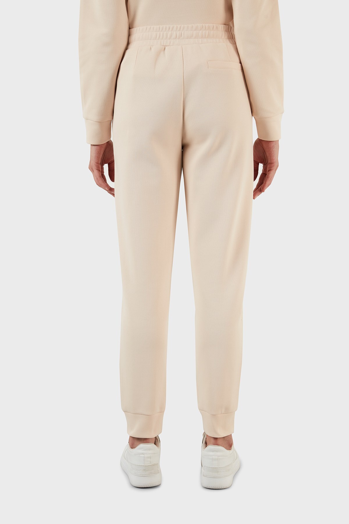 Calvin Klein Logolu Regular Fit Belden Bağlamalı Pamuklu Jogger Bayan Pantolon K20K204424 AF6 BEJ