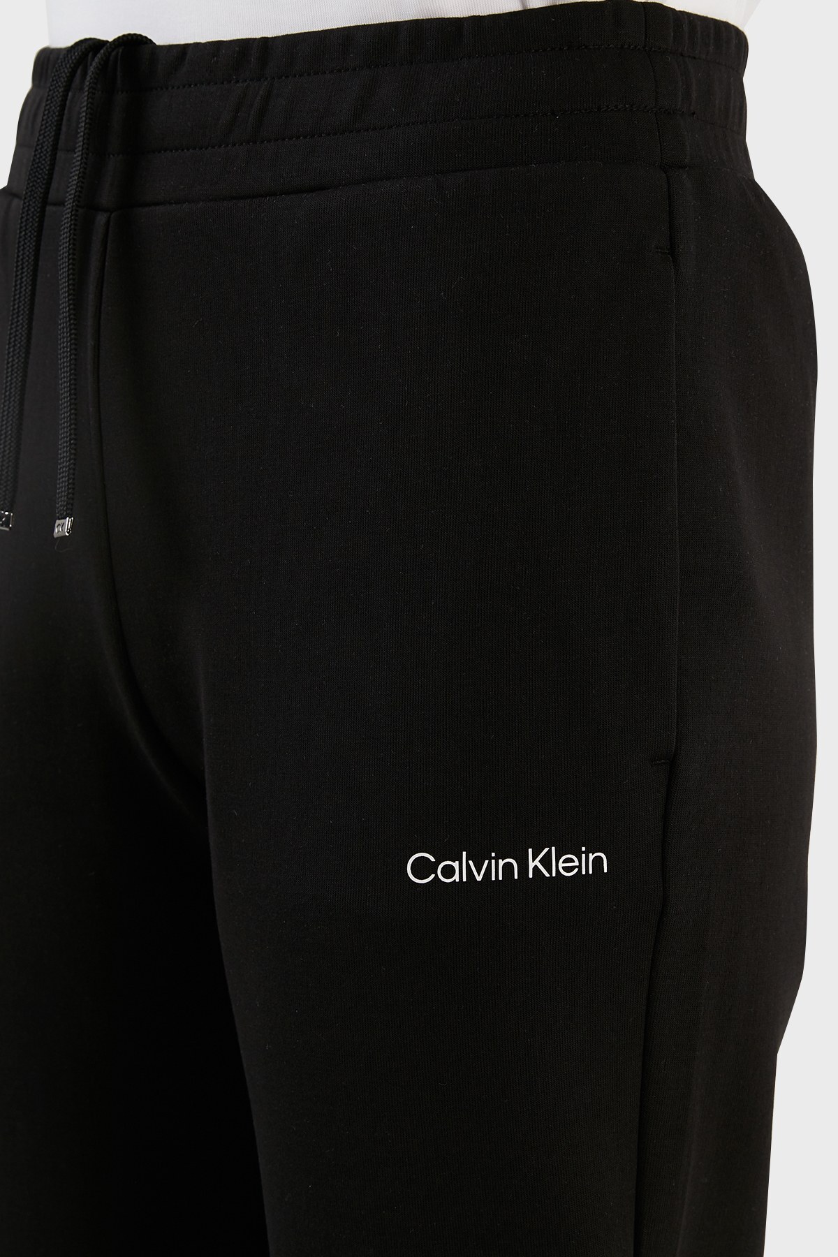 Calvin Klein Logolu Regular Fit Belden Bağlamalı Pamuklu Jogger Bayan Pantolon K20K204424 BEH SİYAH