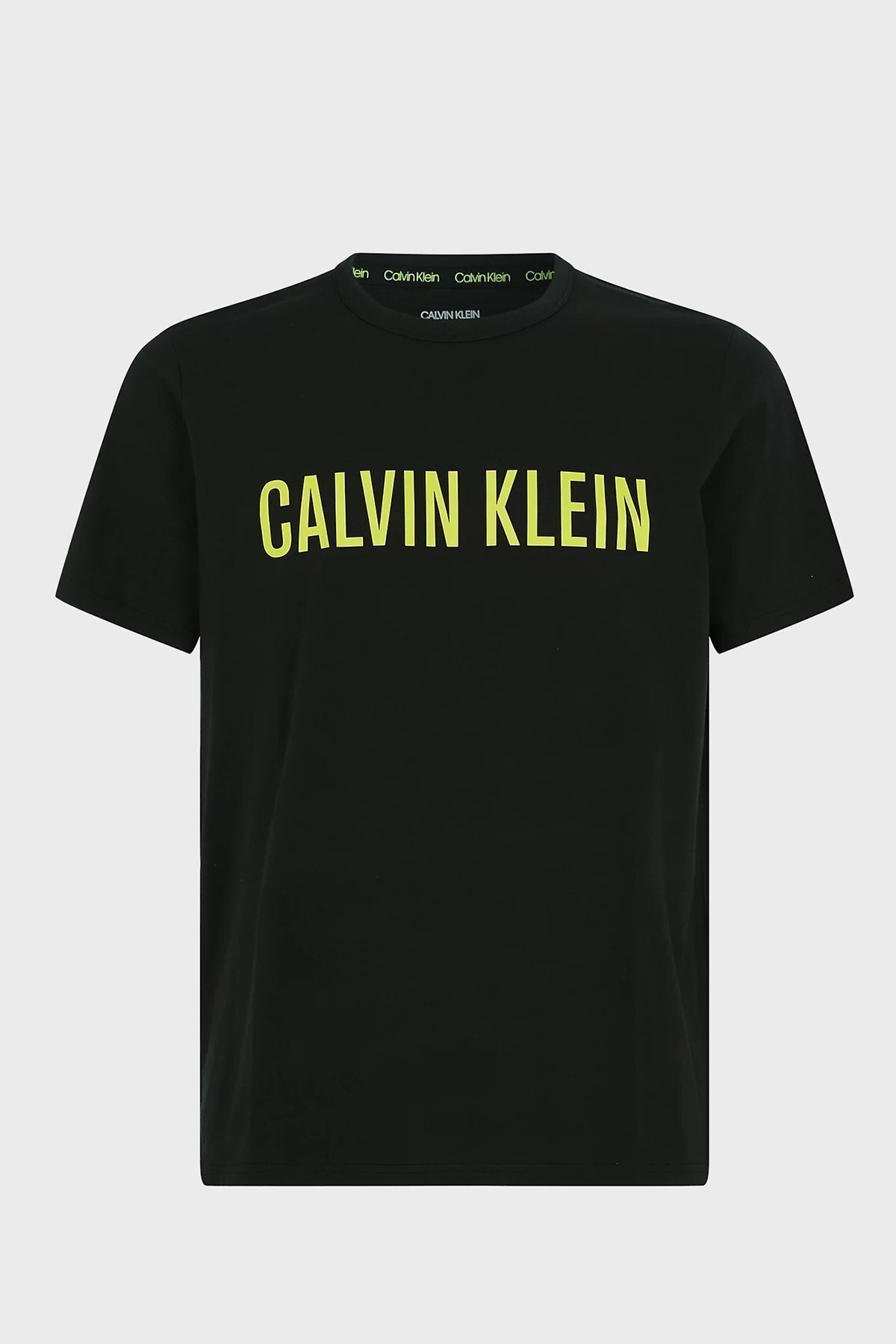 Calvin Klein Logolu Regular Fit Bisiklet Yaka % 100 Pamuk Erkek T Shirt 000NM1959E W10 SİYAH