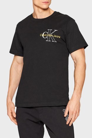 Calvin Klein - Calvin Klein Logolu Regular Fit Bisiklet Yaka % 100 Pamuk Erkek T Shirt J30J320181 BEH SİYAH