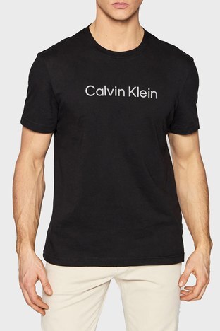 Calvin Klein - Calvin Klein Logolu Regular Fit Bisiklet Yaka % 100 Pamuk Erkek T Shirt K10K108842 BEH SİYAH