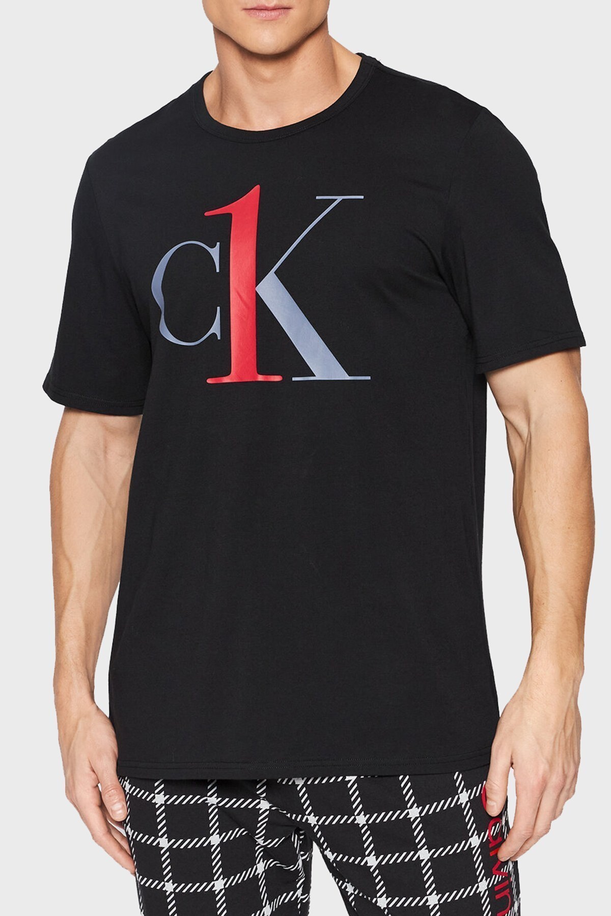 Calvin Klein Logolu Regular Fit Bisiklet Yaka Pamuklu Erkek T Shirt 000NM1903E WK5 SİYAH