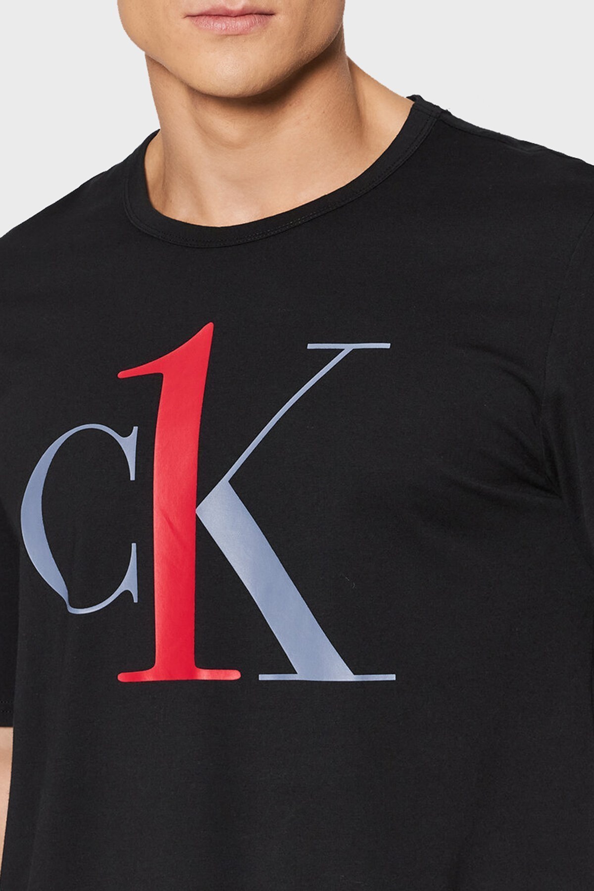 Calvin Klein Logolu Regular Fit Bisiklet Yaka Pamuklu Erkek T Shirt 000NM1903E WK5 SİYAH