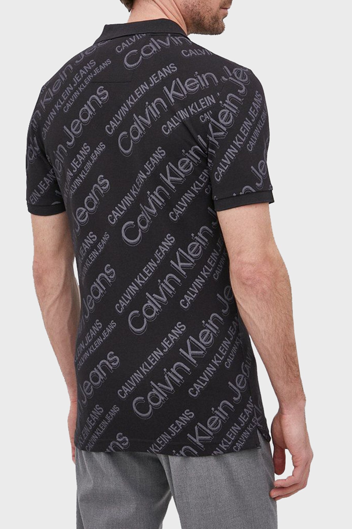 Calvin Klein Logolu Regular Fit Düğmeli Pamuklu T Shirt Erkek Polo J30J319673 0GJ SİYAH