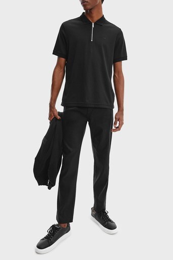 Calvin Klein Logolu Regular Fit Femuarlı Pamuklu T Shirt Erkek Polo K10K108735 BEH SİYAH