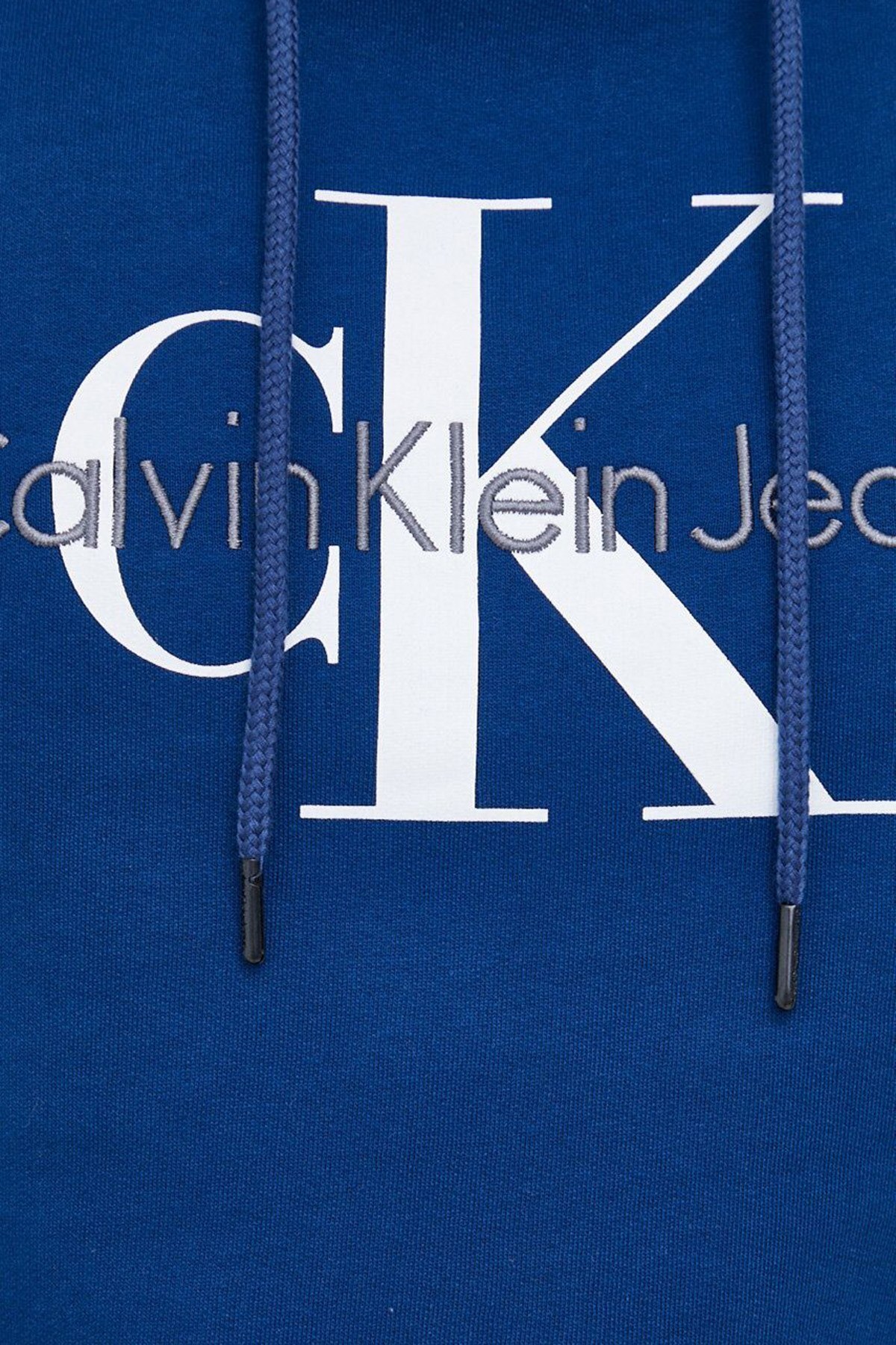 Calvin Klein Logolu Regular Fit Kapüşonlu Kanguru Cepli % 100 Pamuk Erkek Sweat J30J320805 C5G LACİVERT
