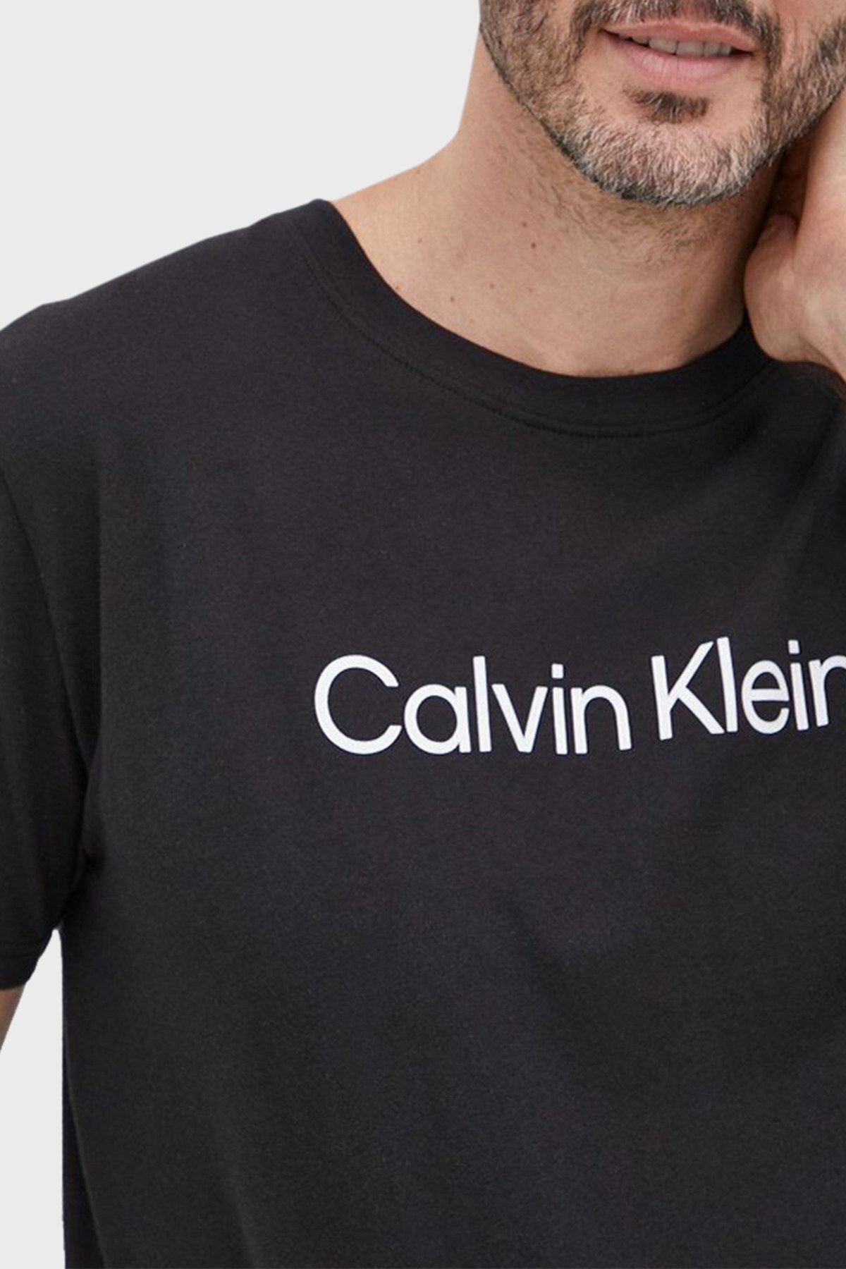 Calvin Klein Logolu Relaxed Fit Bisiklet Yaka % 100 Pamuk Erkek T Shirt KM0KM00763 BEH SİYAH