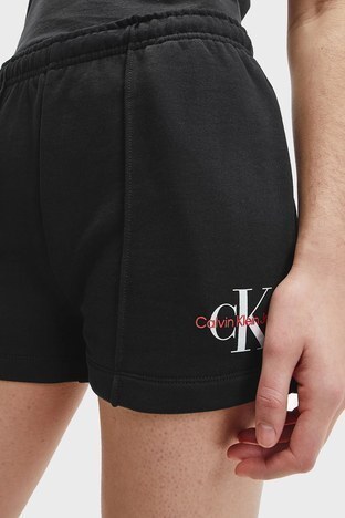 Calvin Klein - Calvin Klein Logolu Relaxed Fit Elastik Bel Cepli % 100 Pamuk Bayan Short J20J218042 BEH SİYAH (1)