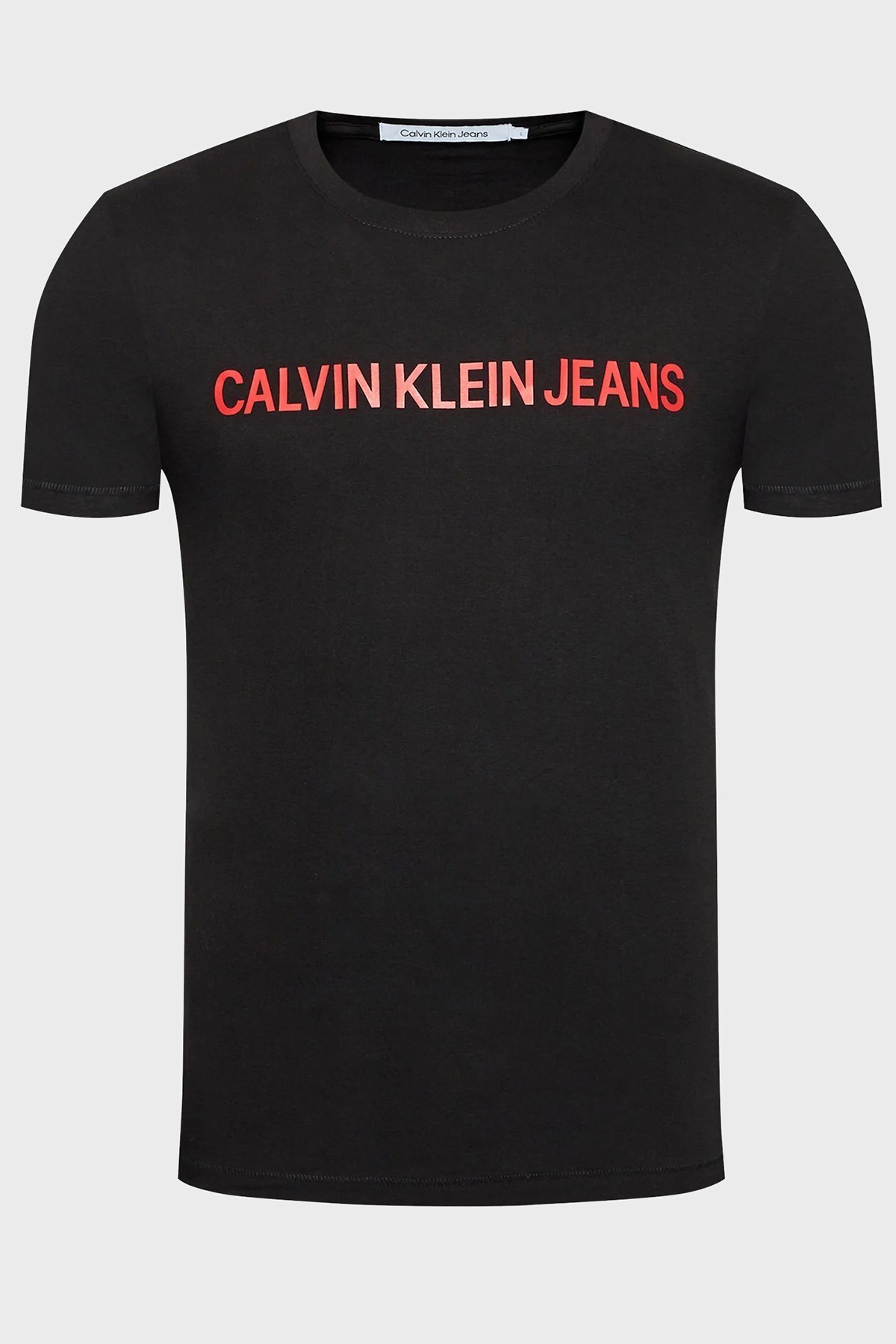 Calvin Klein Logolu Slim Fit Bisiklet Yaka % 100 Pamuk Erkek T Shirt J30J307856 0GO SİYAH
