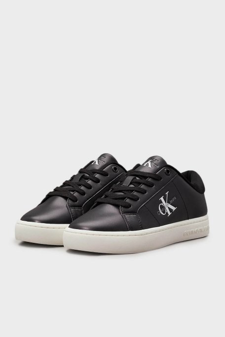 Calvin Klein Logolu Sneaker YW0YW014440GO Bayan Ayakkabı YW0YW01444 0GO SİYAH-BEYAZ - 3