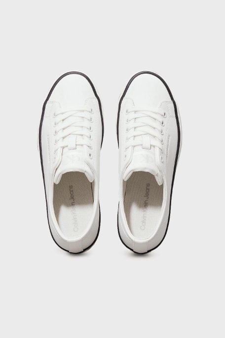 Calvin Klein Logolu Sneaker YW0YW0163301W Bayan Ayakkabı YW0YW01633 01W BEYAZ-SİYAH - 4