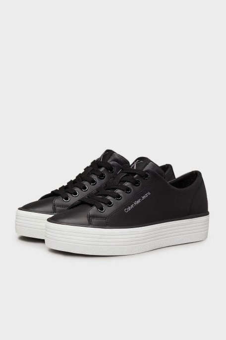 Calvin Klein Logolu Sneaker YW0YW016330GM Bayan Ayakkabı YW0YW01633 0GM SİYAH-BEYAZ - 3