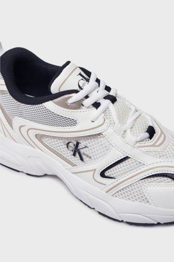 Calvin Klein Logolu Sneaker YW0YW0180701W Bayan Ayakkabı YW0YW01807 01W BEYAZ-SİYAH - 23