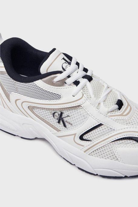 Calvin Klein Logolu Sneaker YW0YW0180701W Bayan Ayakkabı YW0YW01807 01W BEYAZ-SİYAH - 5