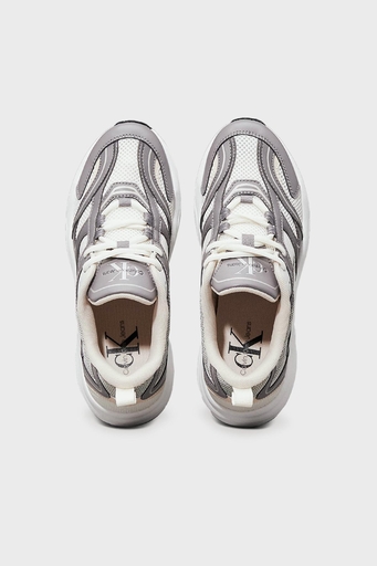 Calvin Klein Logolu Sneaker YW0YW018070IM Bayan Ayakkabı YW0YW01807 0IM Gri-Krem - 4
