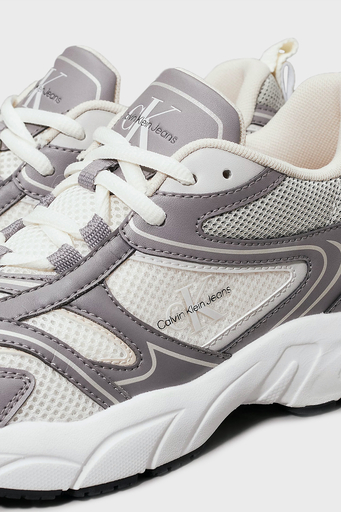 Calvin Klein Logolu Sneaker YW0YW018070IM Bayan Ayakkabı YW0YW01807 0IM Gri-Krem - 6