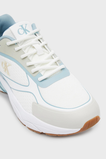 Calvin Klein Logolu Sneaker YW0YW0188702U Bayan Ayakkabı YW0YW01887 02U BEYAZ-MAVİ - 4