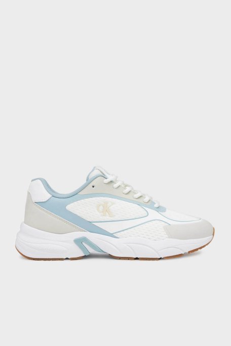 Calvin Klein Logolu Sneaker YW0YW0188702U Bayan Ayakkabı YW0YW01887 02U BEYAZ-MAVİ - 1