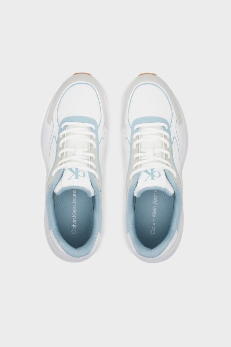 Calvin Klein Logolu Sneaker YW0YW0188702U Bayan Ayakkabı YW0YW01887 02U BEYAZ-MAVİ - 3