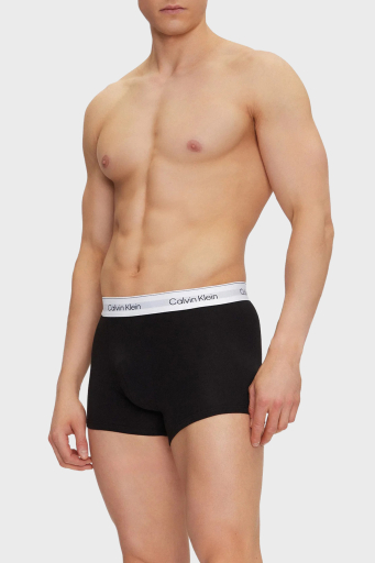 Calvin Klein Logolu Streç Pamuklu 3 Pack LV00NB4392WCO Erkek Boxer LV00NB4392 WCO Siyah-Mavi-Siyah Beyaz - 1