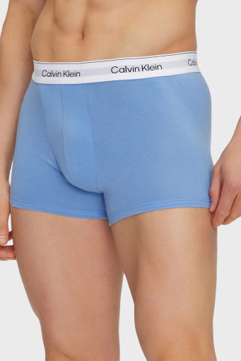 Calvin Klein Logolu Streç Pamuklu 3 Pack LV00NB4392WCO Erkek Boxer LV00NB4392 WCO Siyah-Mavi-Siyah Beyaz - 3