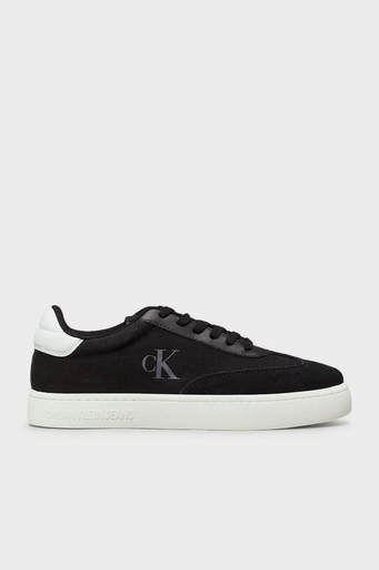 Calvin Klein Logolu Süet Detaylı Sneaker YM0YM011690GM Erkek Ayakkabı YM0YM01169 0GM SİYAH-BEYAZ - 1