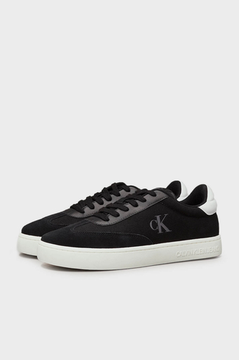 Calvin Klein Logolu Süet Detaylı Sneaker YM0YM011690GM Erkek Ayakkabı YM0YM01169 0GM SİYAH-BEYAZ - 3