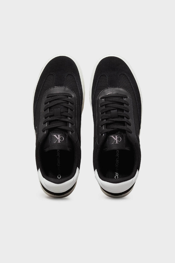 Calvin Klein Logolu Süet Detaylı Sneaker YM0YM011690GM Erkek Ayakkabı YM0YM01169 0GM SİYAH-BEYAZ - 4