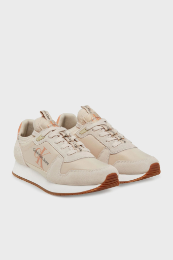 Calvin Klein Logolu Süet Detaylı Sneaker YW0YW0084002Z Bayan Ayakkabı YW0YW00840 02Z Bej-Pudra - 2