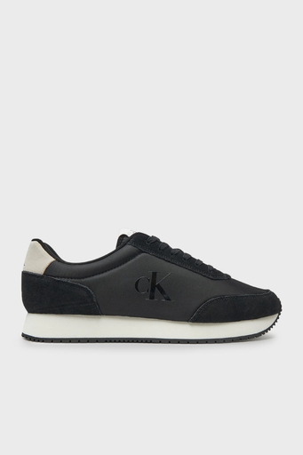 Calvin Klein Logolu Süet Sneaker YM0YM011190GM Erkek Ayakkabı YM0YM01119 0GM SİYAH-BEYAZ - 1
