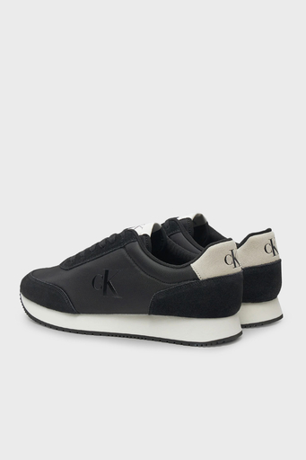 Calvin Klein Logolu Süet Sneaker YM0YM011190GM Erkek Ayakkabı YM0YM01119 0GM SİYAH-BEYAZ - 3
