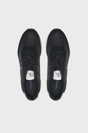 Calvin Klein Logolu Süet Sneaker YM0YM011190GM Erkek Ayakkabı YM0YM01119 0GM SİYAH-BEYAZ - 4