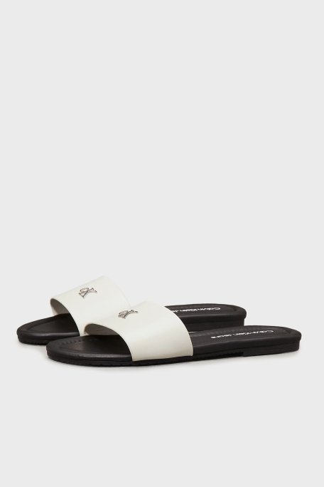 Calvin Klein Logolu Tek Bant YW0YW01697CJH Bayan Terlik YW0YW01697 CJH SİYAH-BEYAZ - 9