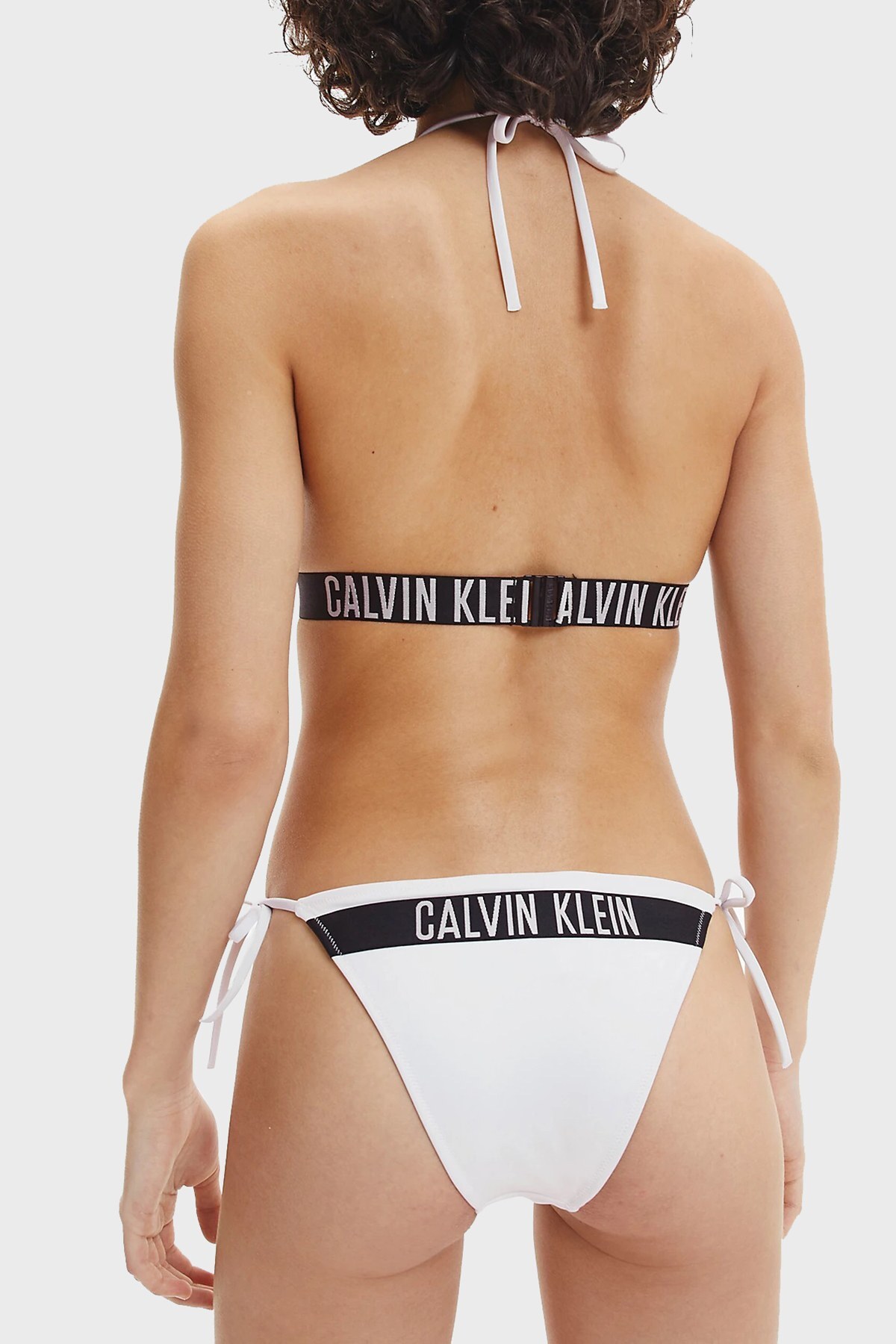 Calvin Klein Logolu Yandan Bağcıklı Bayan Bikini Altı KW0KW01724 YCD BEYAZ