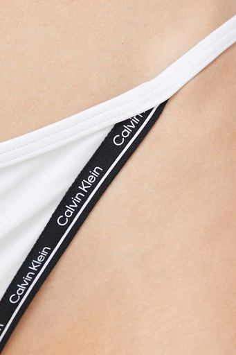 Calvin Klein Logolu Yanlardan Bağlamalı KW0KW01992YCD Bayan Bikini Altı KW0KW01992 YCD BEYAZ - 3